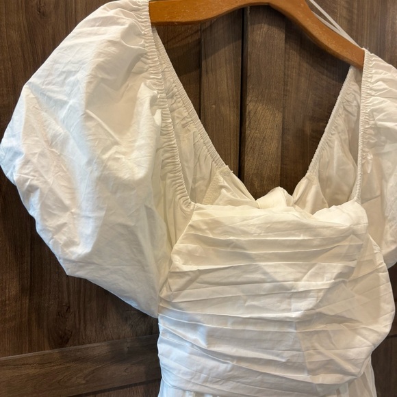 En Saison Anthro Juliet Puff Sleeve Eyelet Ruffle Big Bow Cutout Peasant Dress - Picture 7 of 11